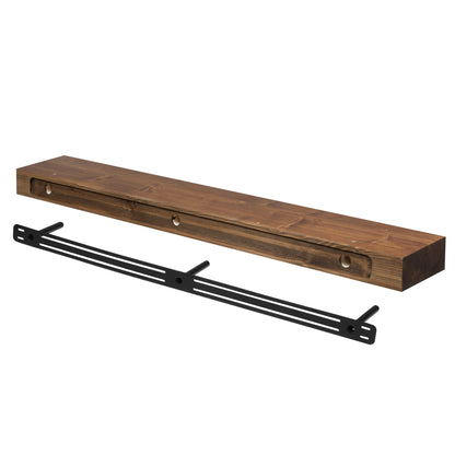 Smooth Solid Floating Timber Fireplace Mantel Shelf.