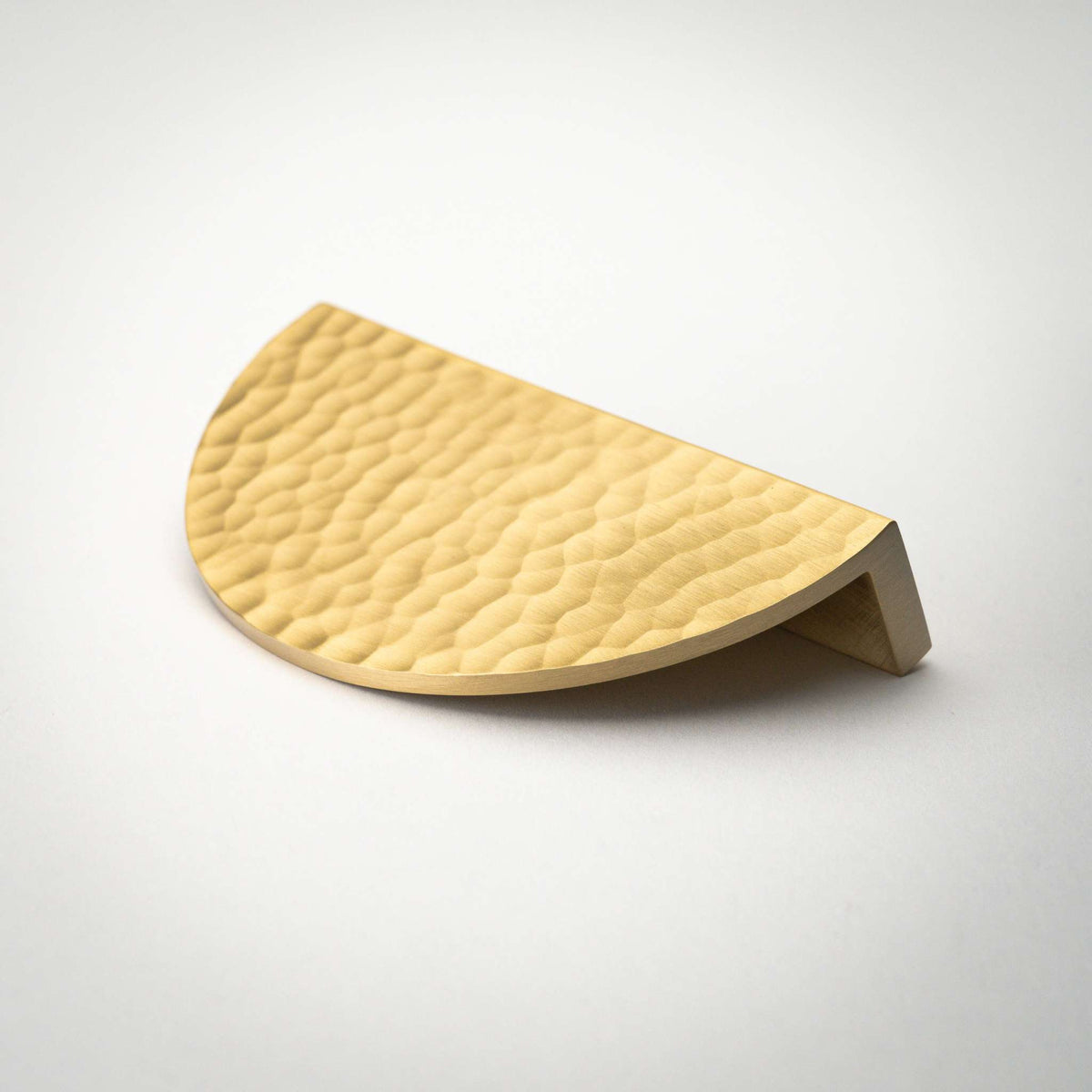 Hammered Demi Lune, Solid Brass Half Moon Cabinet Pulls.