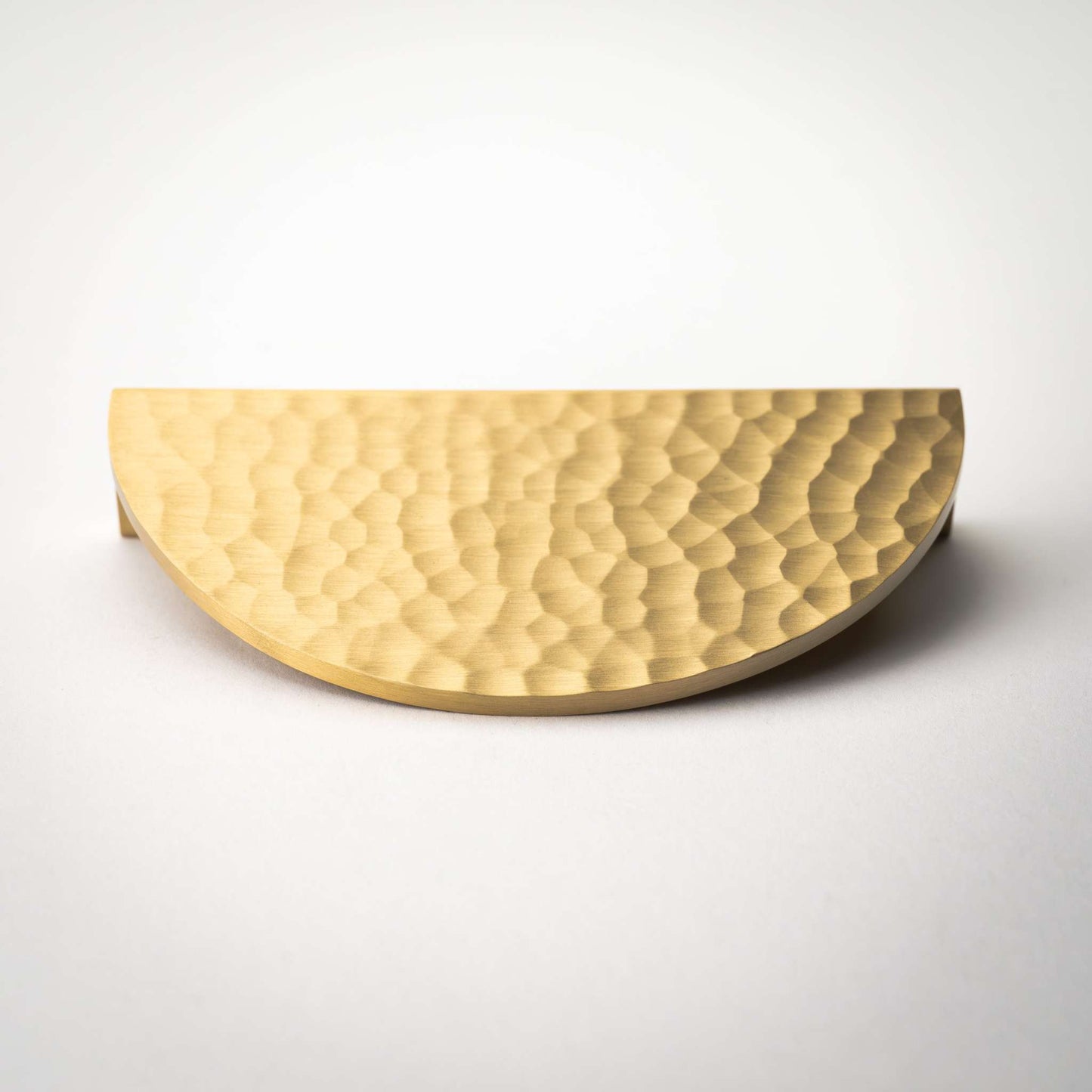 Hammered Demi Lune, Solid Brass Half Moon Cabinet Pulls.