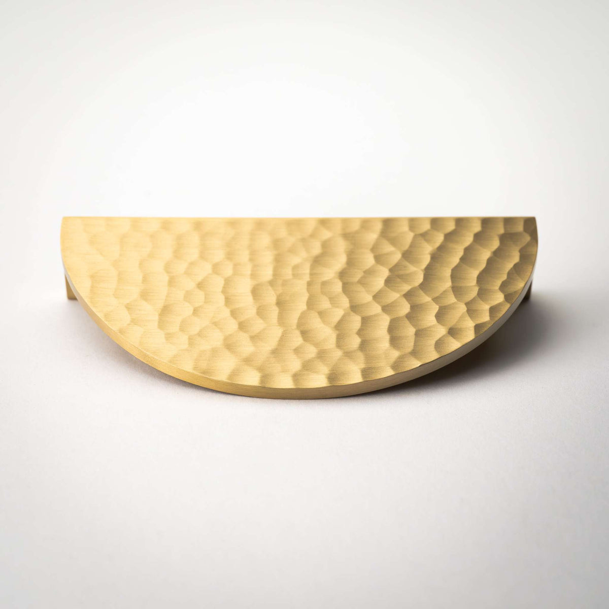 Hammered Demi Lune, Solid Brass Half Moon Cabinet Pulls.