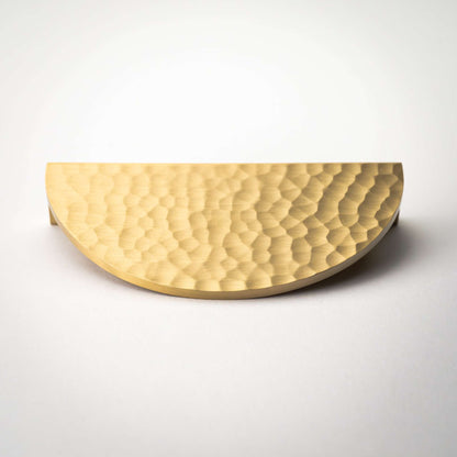 Hammered Demi Lune, Solid Brass Half Moon Cabinet Pulls.