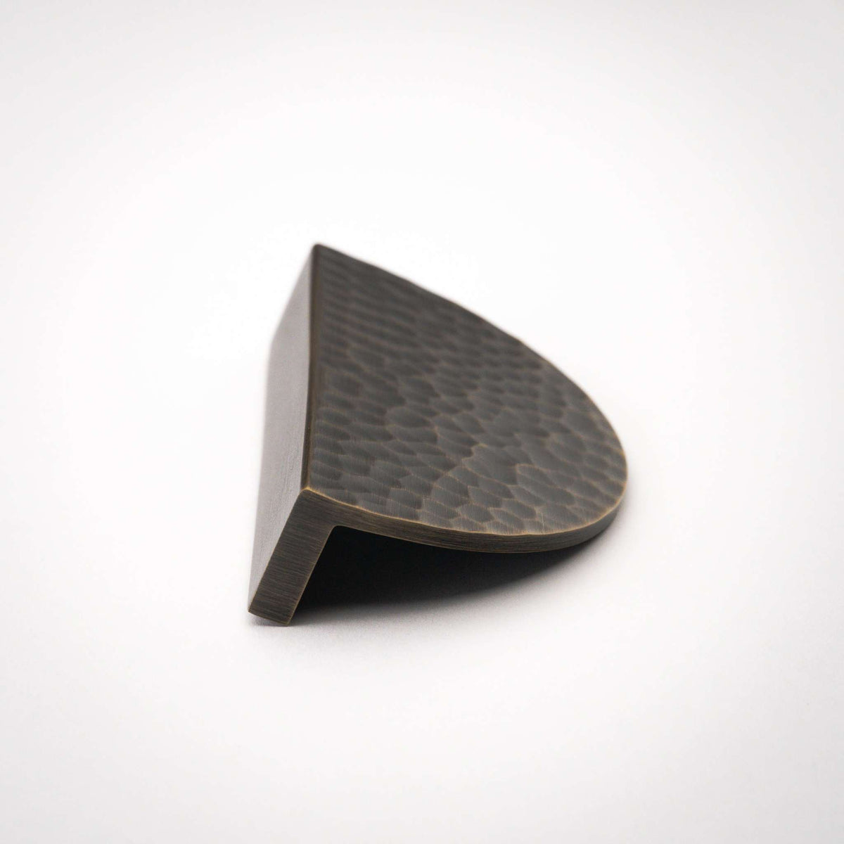 Hammered Demi Lune, Solid Brass Half Moon Cabinet Pulls.