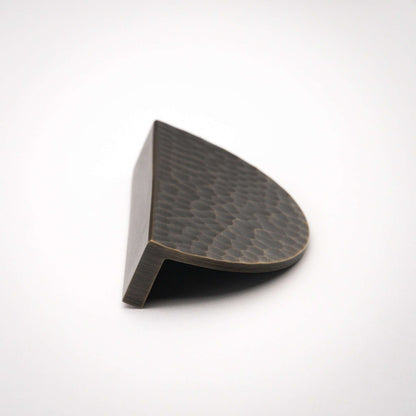 Hammered Demi Lune, Solid Brass Half Moon Cabinet Pulls.