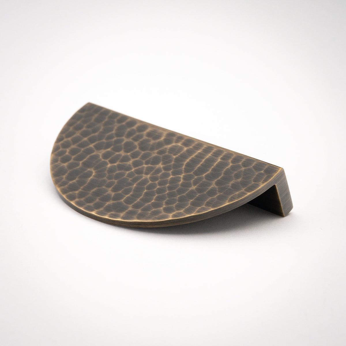 Hammered Demi Lune, Solid Brass Half Moon Cabinet Pulls.