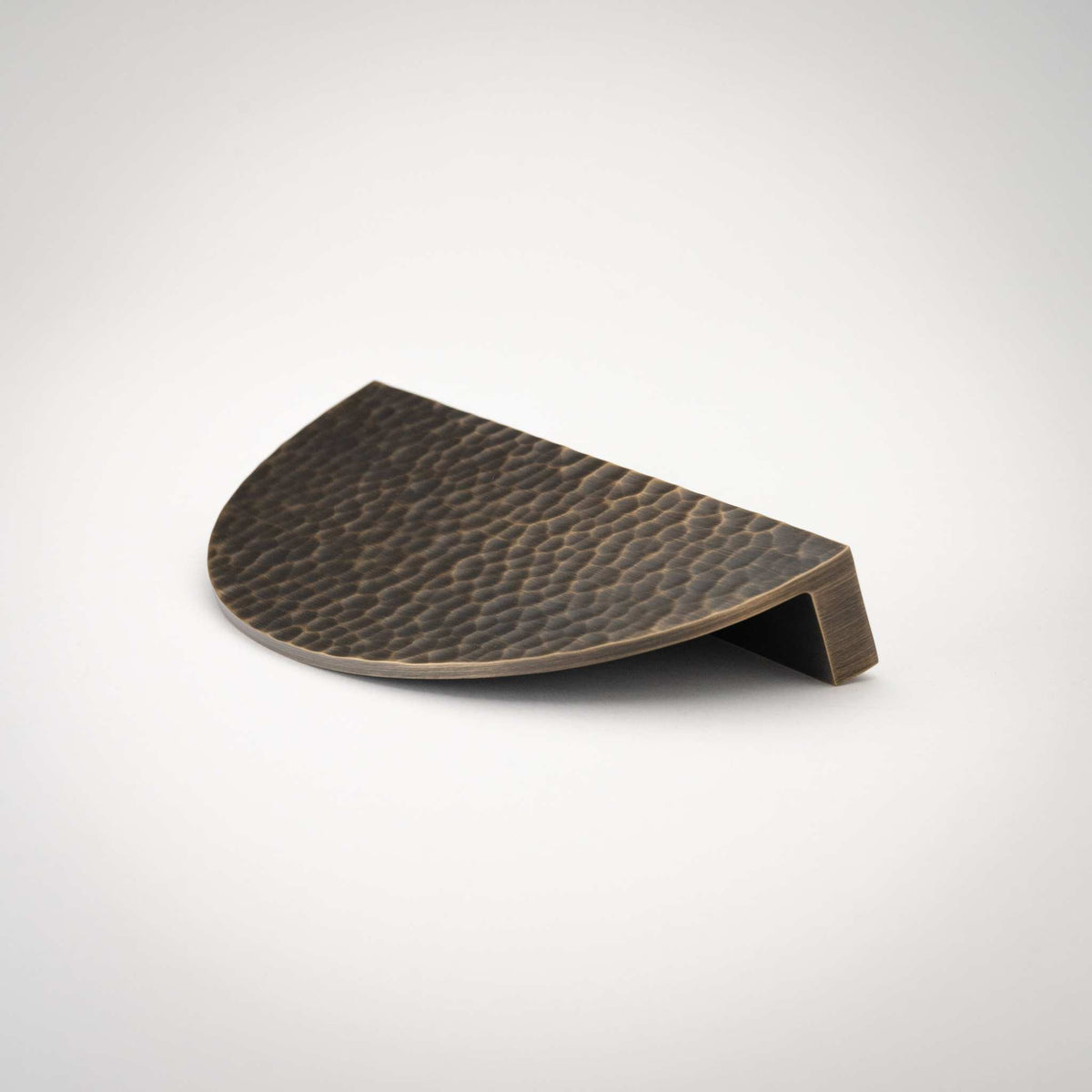 Hammered Demi Lune, Solid Brass Half Moon Cabinet Pulls.