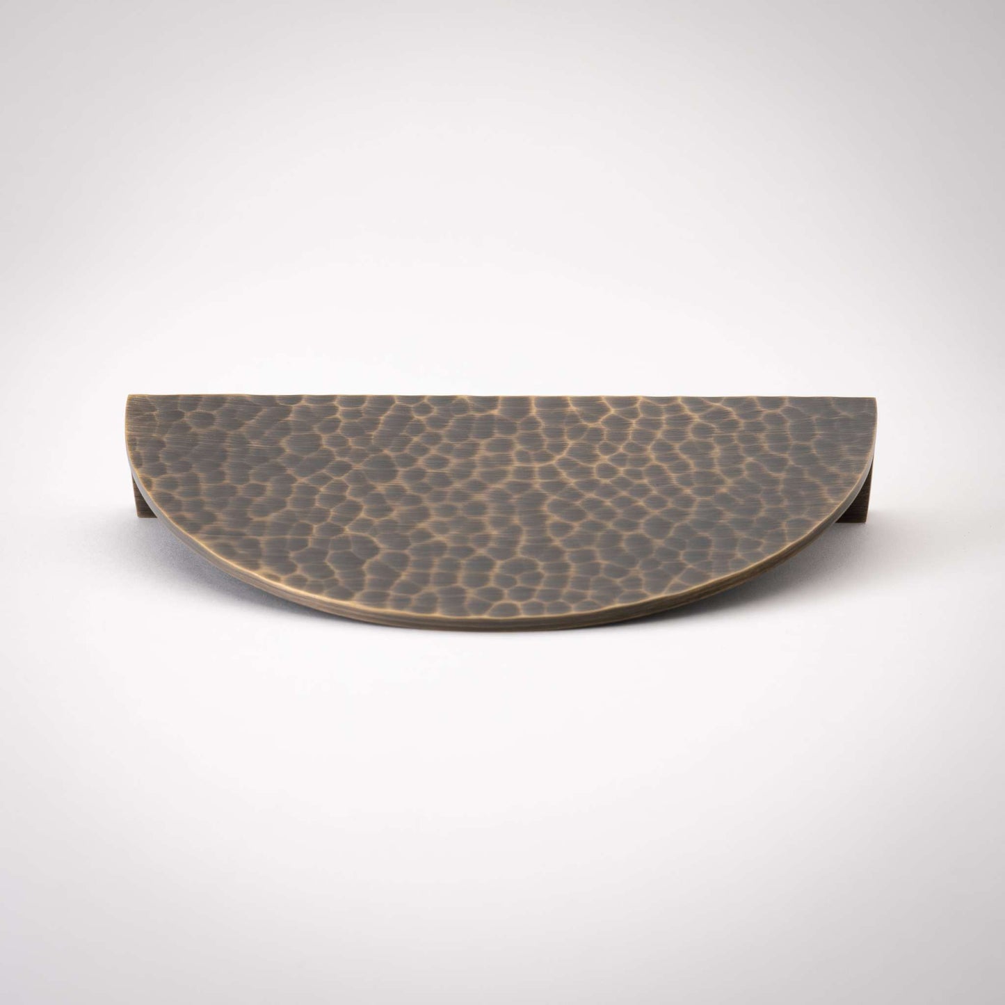 Hammered Demi Lune, Solid Brass Half Moon Cabinet Pulls.