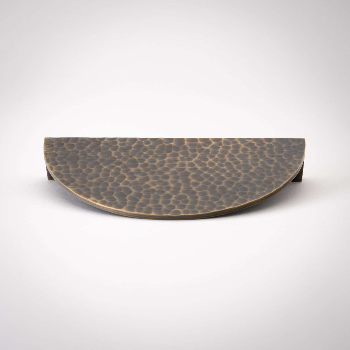 Hammered Demi Lune, Solid Brass Half Moon Cabinet Pulls.