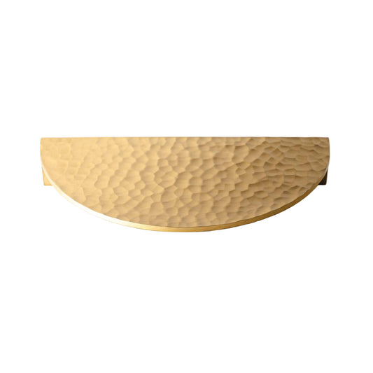 Hammered Demi Lune, Solid Brass Half Moon Cabinet Pulls.