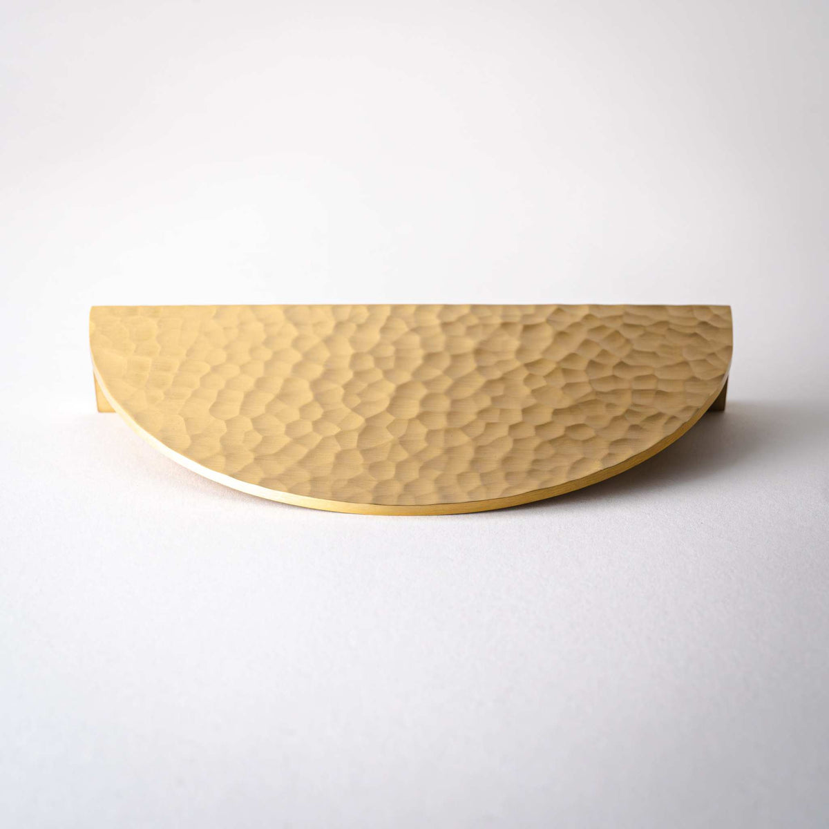 Hammered Demi Lune, Solid Brass Half Moon Cabinet Pulls.