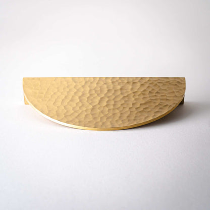 Hammered Demi Lune, Solid Brass Half Moon Cabinet Pulls.
