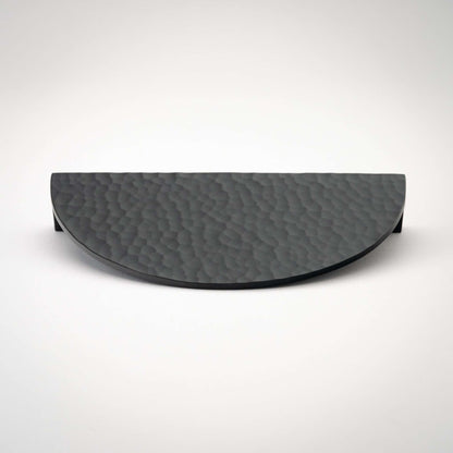 Hammered Demi Lune, Solid Brass Half Moon Cabinet Pulls.