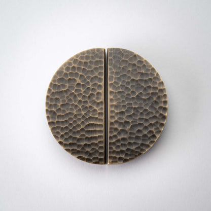 Hammered Demi Lune, Solid Brass Half Moon Cabinet Pulls.