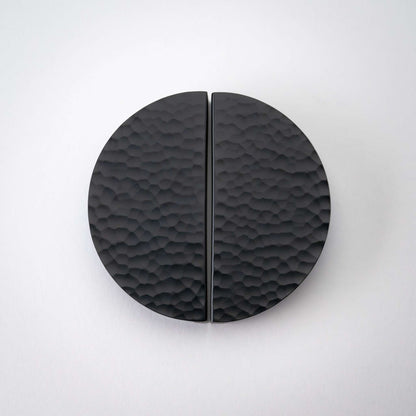 Hammered Demi Lune, Solid Brass Half Moon Cabinet Pulls.