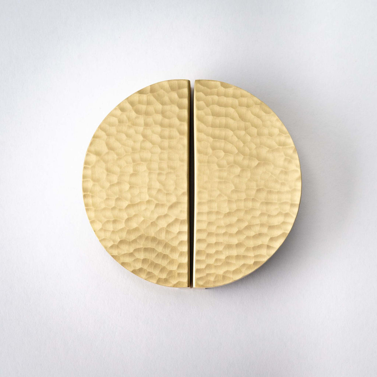 Hammered Demi Lune, Solid Brass Half Moon Cabinet Pulls.