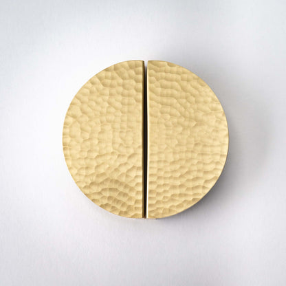 Hammered Demi Lune, Solid Brass Half Moon Cabinet Pulls.