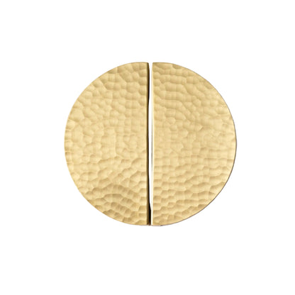 Hammered Demi Lune, Solid Brass Half Moon Door Handles.