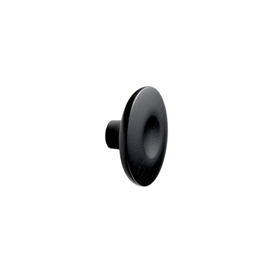 Round Wood "Dimple" Black Stained Cabinet Knob