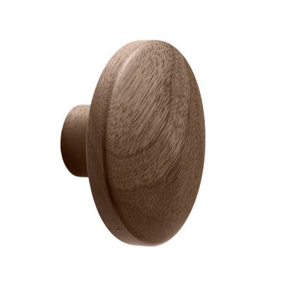 Lacquered Walnut Wood "Discos" Round Cabinet Knob