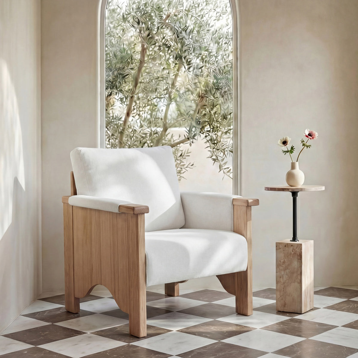Bauer Accent Chair Cream - alternate view 6