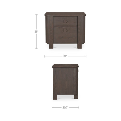 Loren Large Nightstand Dark Brown dimensions