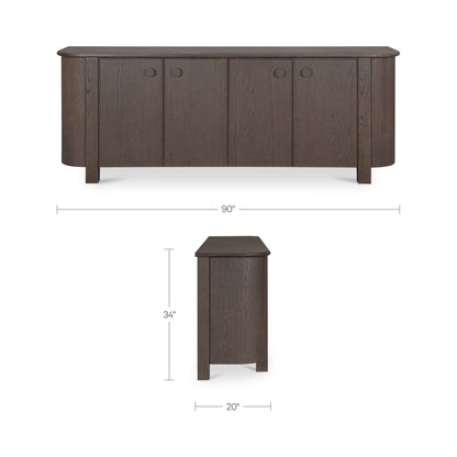 Loren Sideboard Dark Brown dimensions