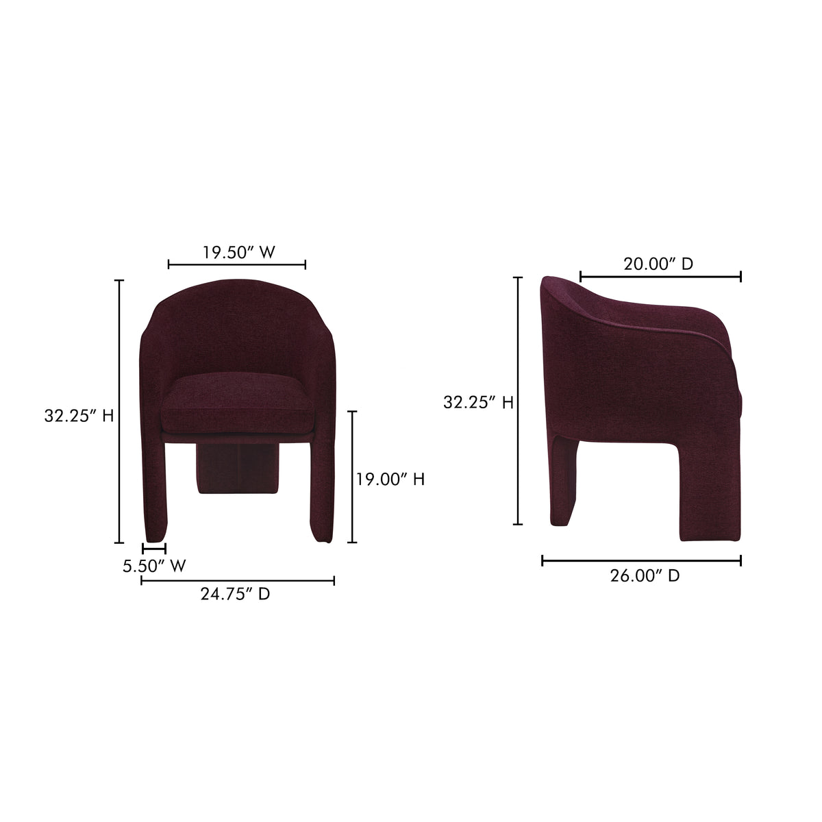 Clara Dining Chair Plum – image 4