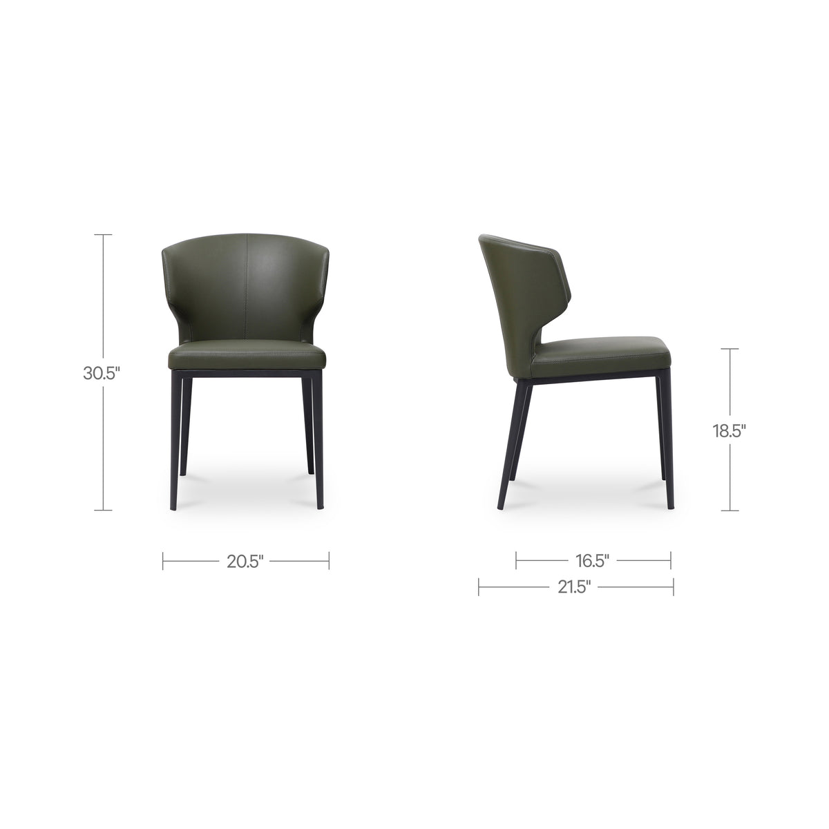 Delaney Dining Chair Dark Green-Set of Two - image 3