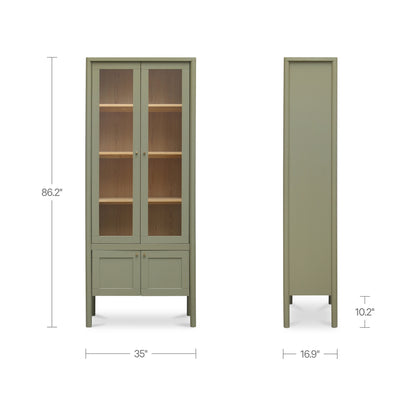 Hannah Tall Cabinet Green - lifestyle image