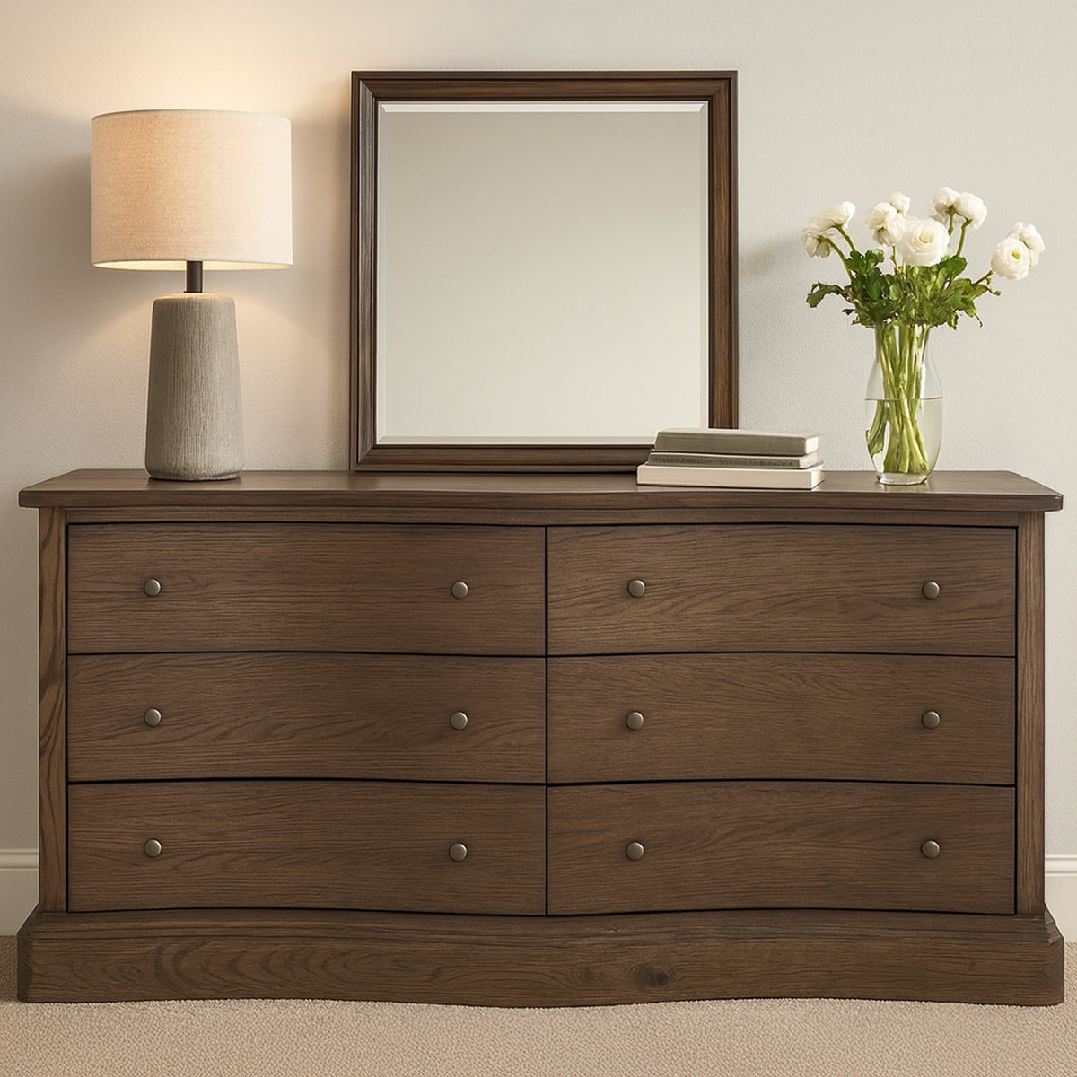 Clarence 6 Drawer Dresser Warm Brown lifestyle image