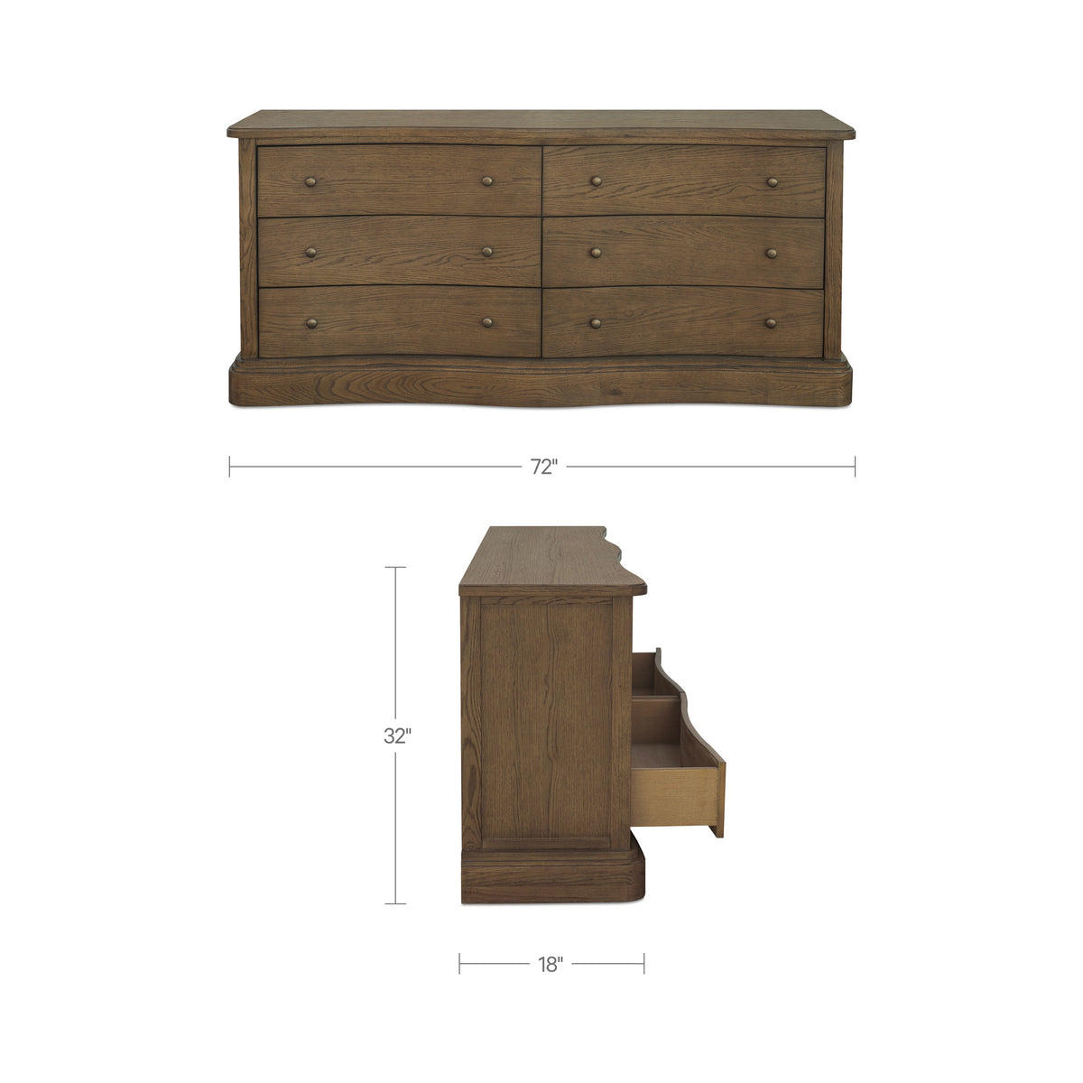 Clarence 6 Drawer Dresser Warm Brown image 8