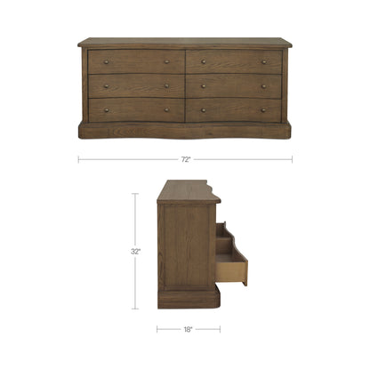 Clarence 6 Drawer Dresser Warm Brown image 8