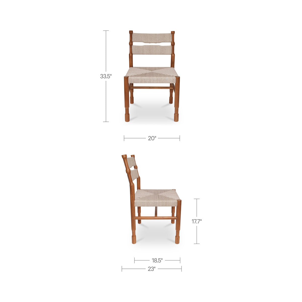 Raf Outdoor Dining Chair Natural - Set of Two