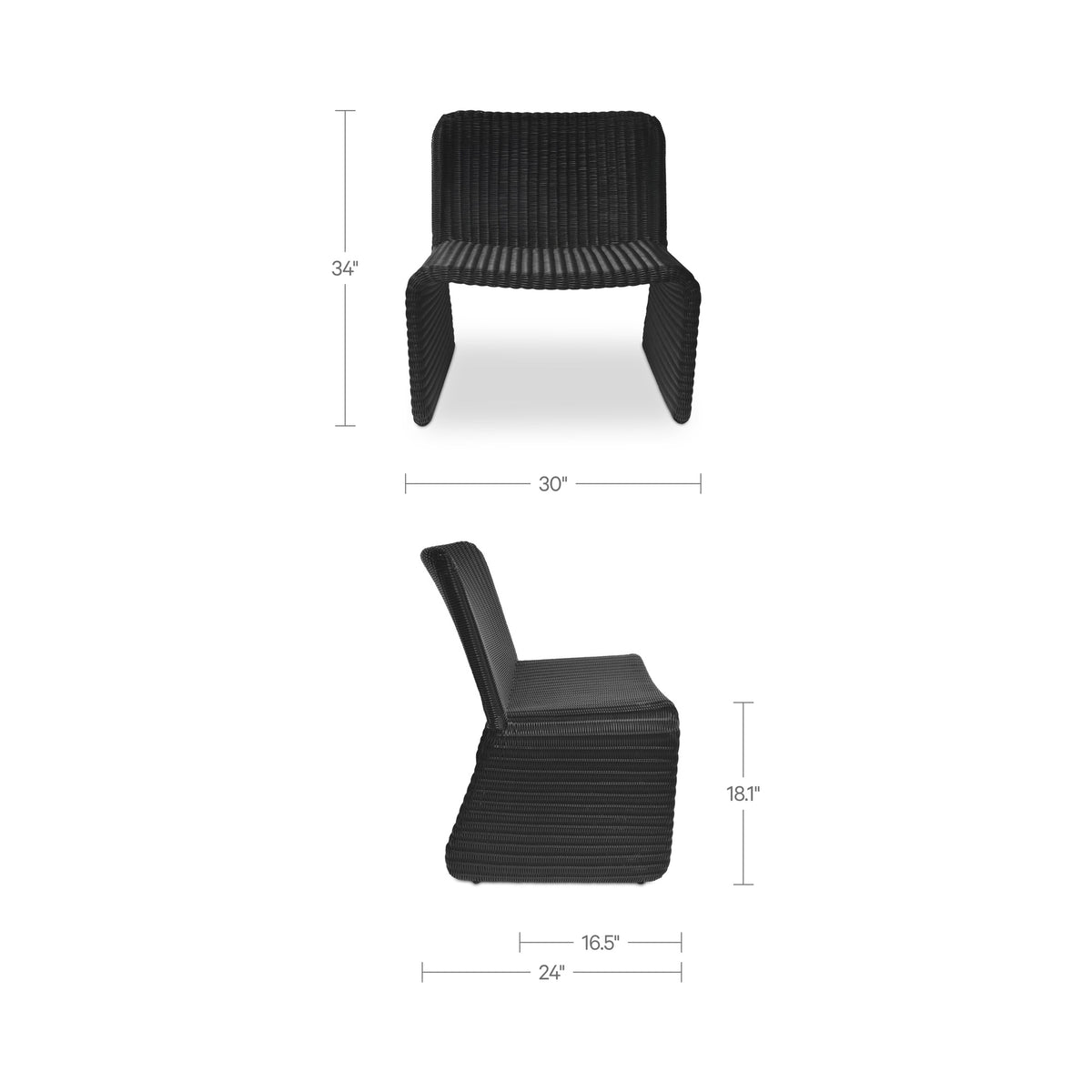 Ella Outdoor Accent Chair Charcoal
