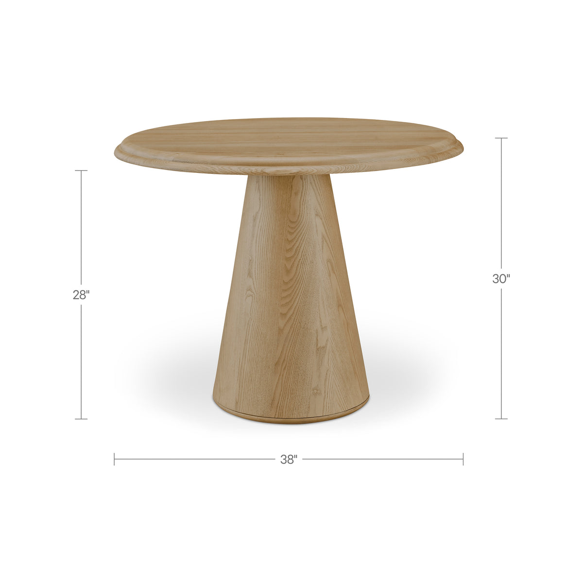 Tutto Cafe Table Natural dimensions