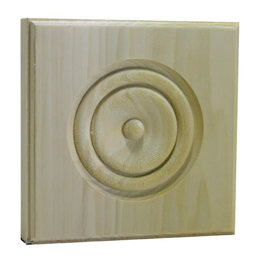 EWAP90 Rosette Casing Corner Block 1 inch x 5-1/2 inch Square Unfinished.