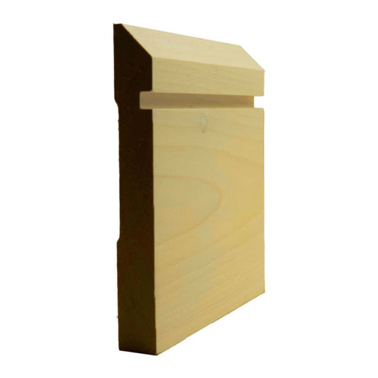 EWBB20 Bevel Groove 5-1/4" Tall x 11/16" Baseboard Moulding Unfinished.