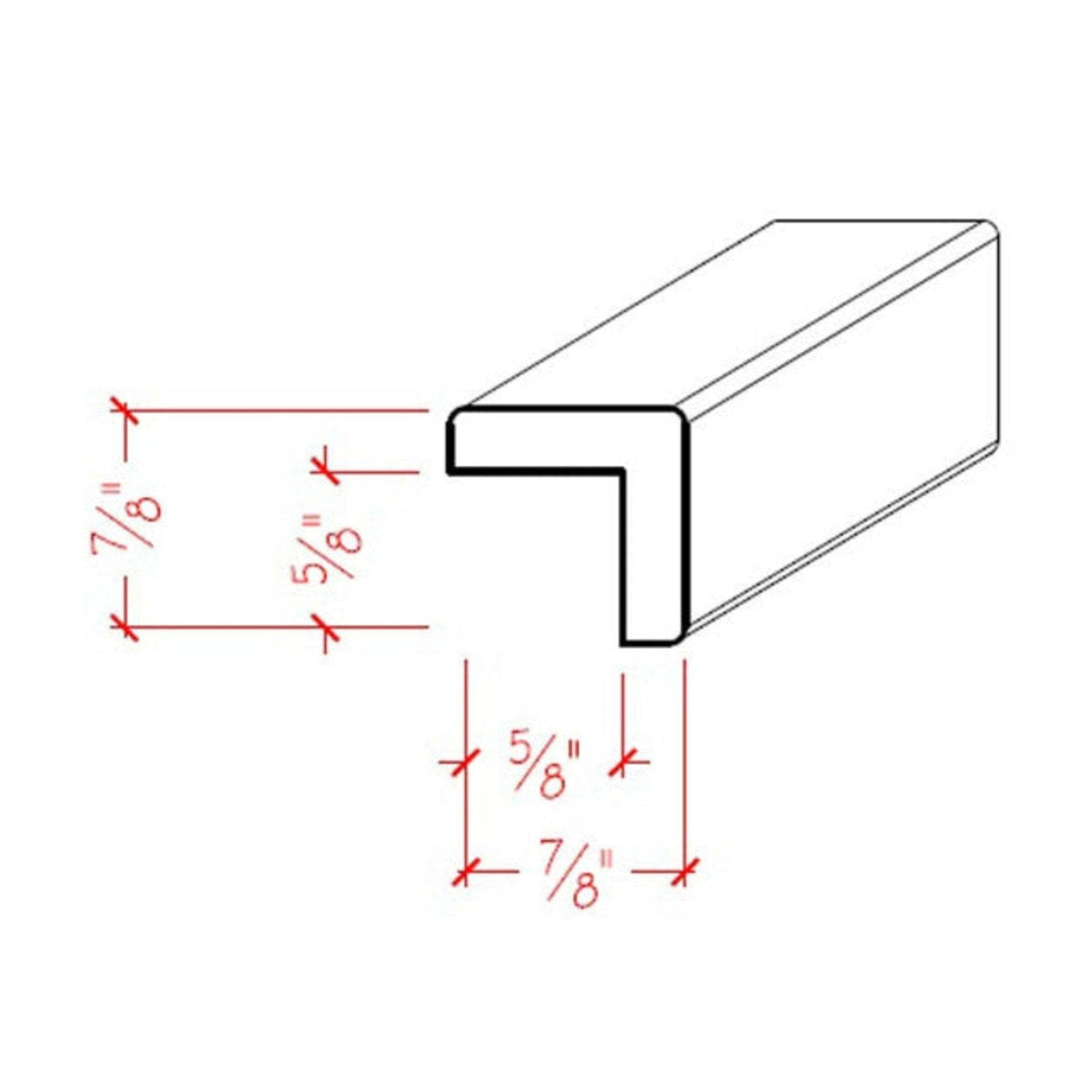 EWCG11 Corner Guard Molding 7/8" x 7/8" Trim. Unfinished.