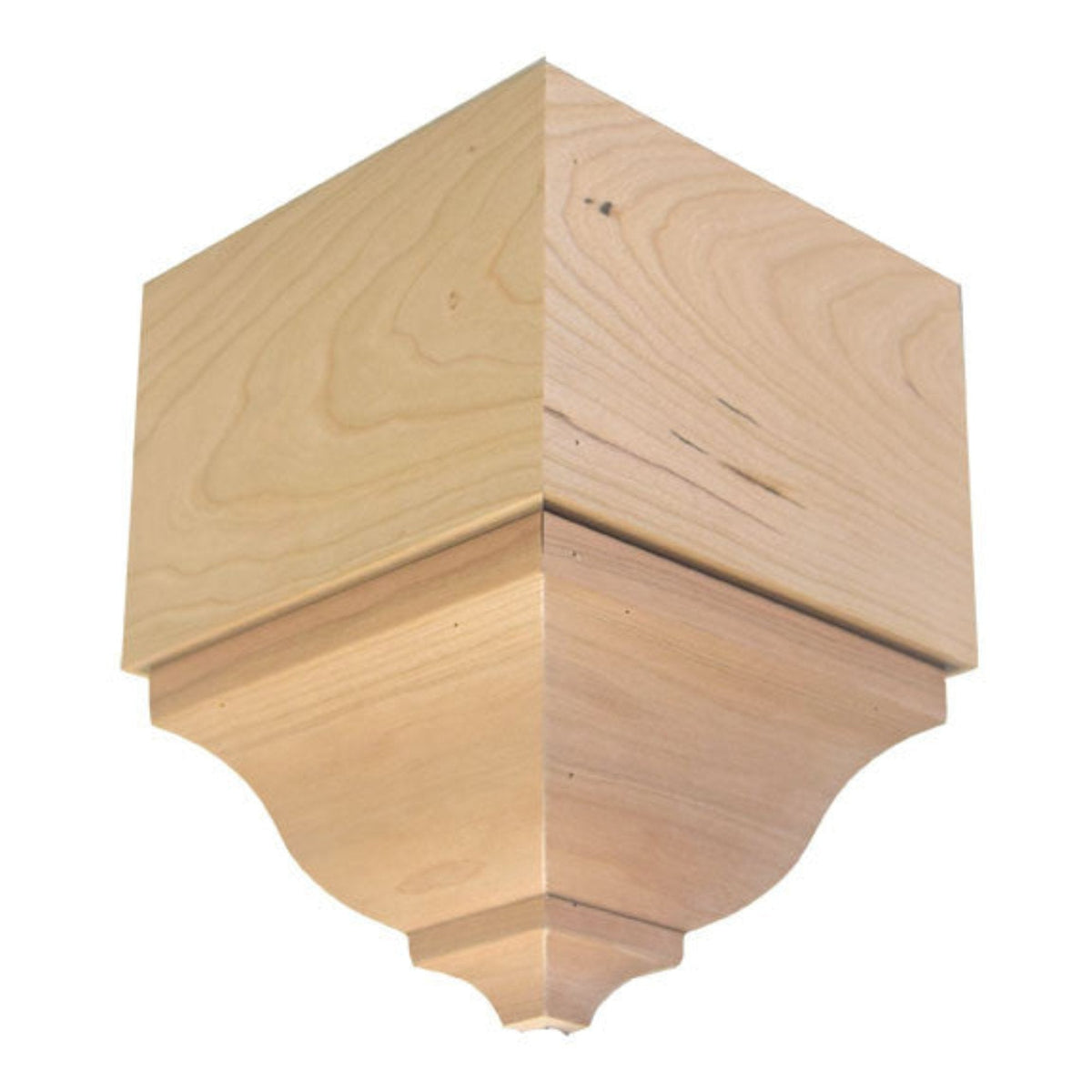 EWCR83 Crown Outside Corner Block 4-1/4" Tall x 3" deep 6" Face Unfinished.