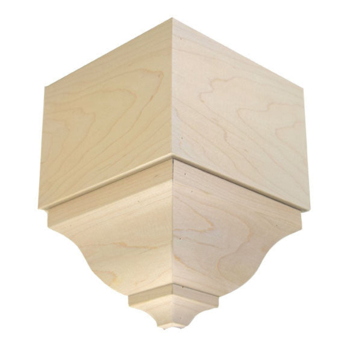 EWCR83 Crown Outside Corner Block 4-1/4" Tall x 3" deep 6" Face Unfinished.