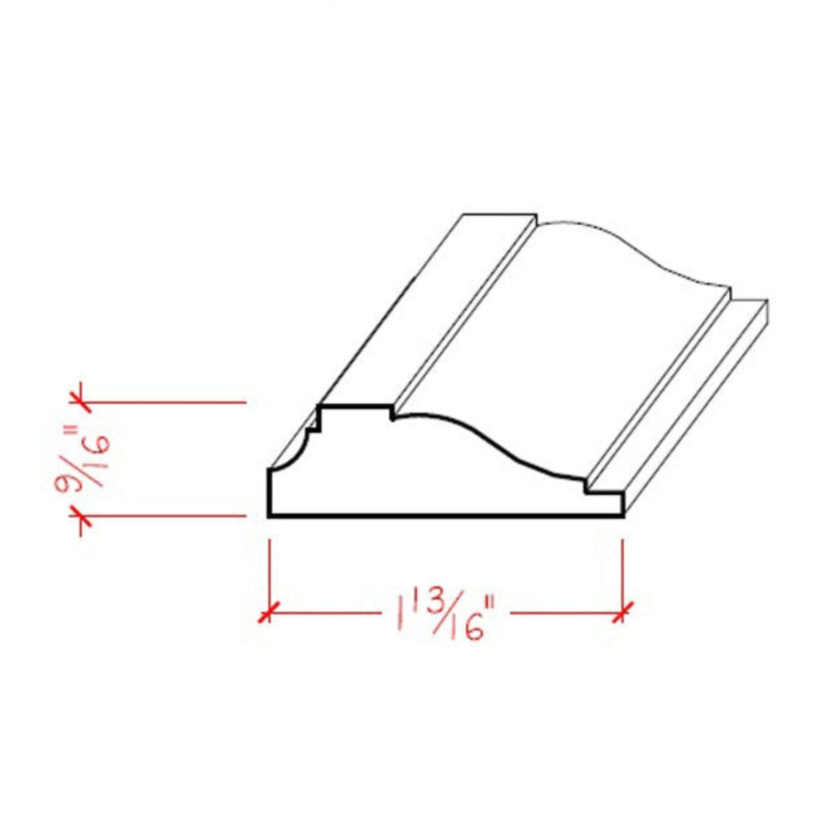 EWPM16 Panel Molding 1-13/16" wide x 9/16" Trim. Unfinished.