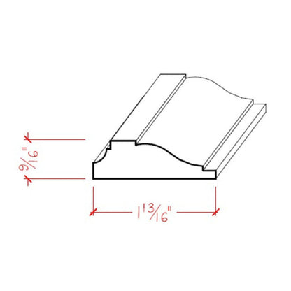 EWPM16 Panel Molding 1-13/16" wide x 9/16" Trim. Unfinished.