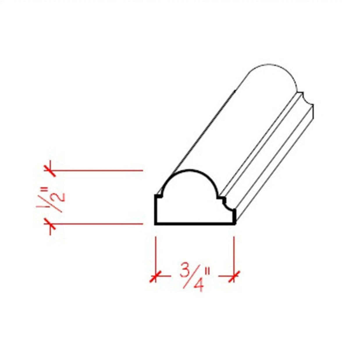 EWPM32 Mini Panel Molding 3/4" wide x 1/2" Trim. Unfinished.