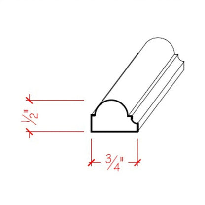 EWPM32 Mini Panel Molding 3/4" wide x 1/2" Trim. Unfinished.