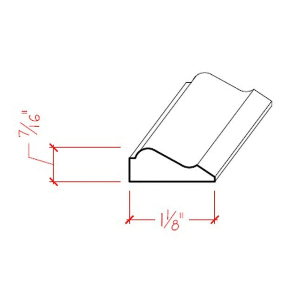 EWPM38 Colonial Panel Molding 1-1/8" wide x 7/16" Trim. Unfinished.