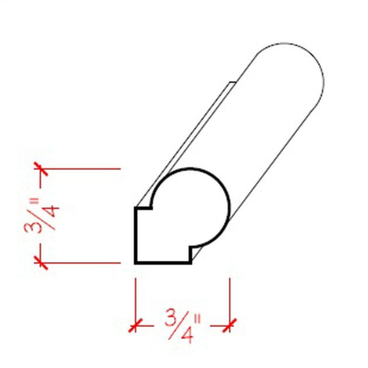 EWPM40 Round Panel Moulding Trim 3/4" x 3/4" Unfinished Solid Hardwood.