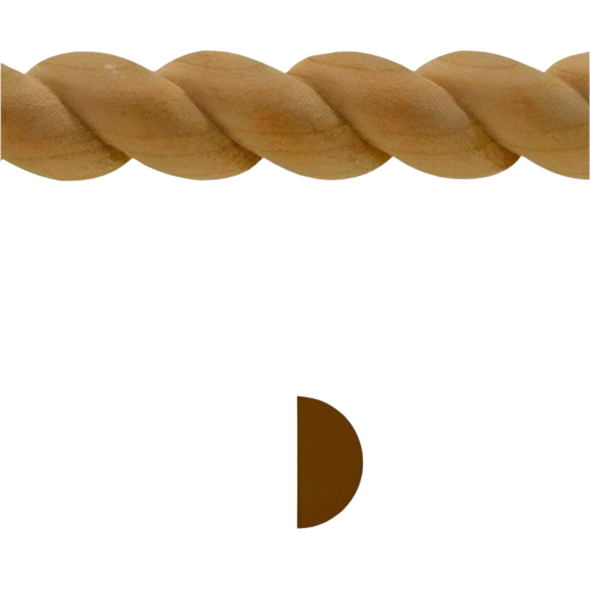 EWRM12 Rope Moulding 3/4" High x 3/8" Trim. Unfinished.