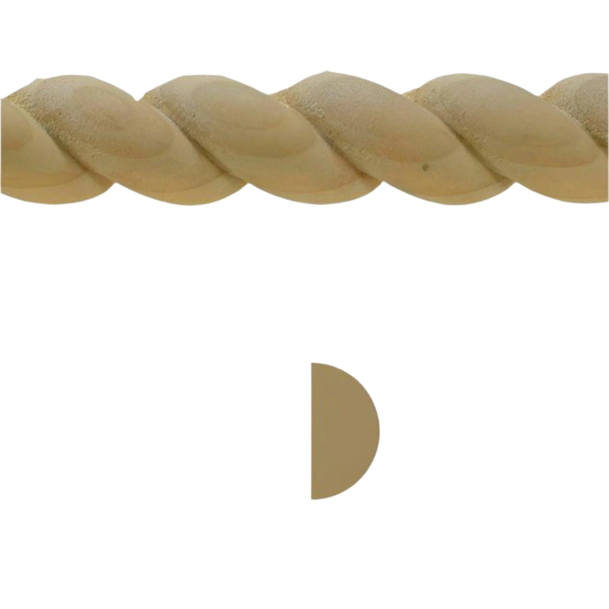 EWRM12 Rope Moulding 3/4" High x 3/8" Trim. Unfinished.