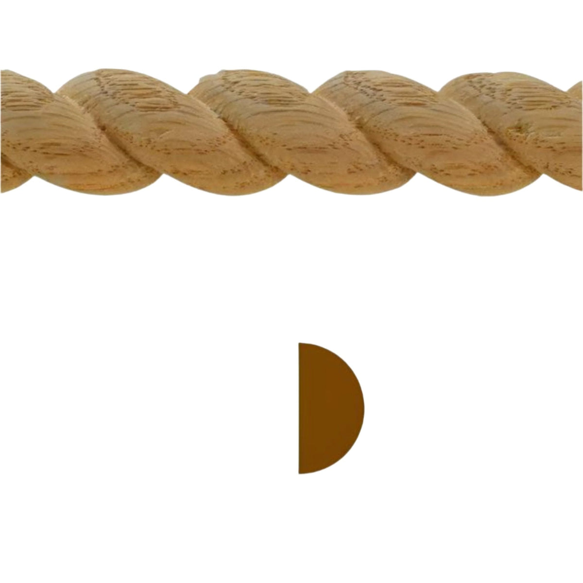 EWRM12 Rope Moulding 3/4" High x 3/8" Trim. Unfinished.