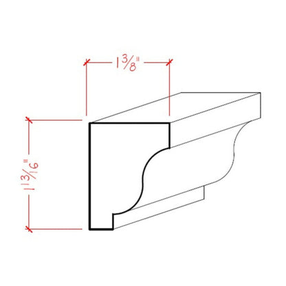 EWSC15 Solid Crown 1-3/4" High x 1-3/8" Deep Moulding. Unfinished.