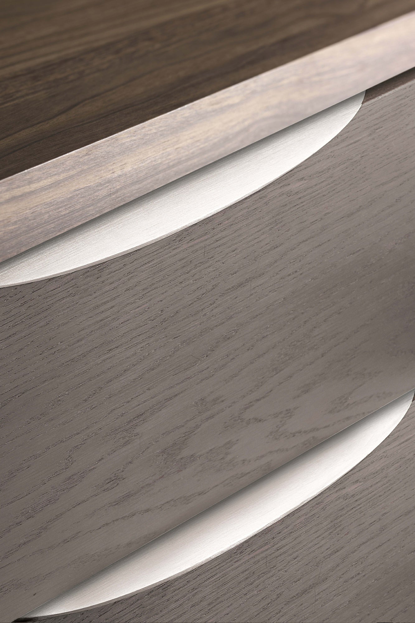 Edge Satin Steel "Bow" Drawer Pulls.